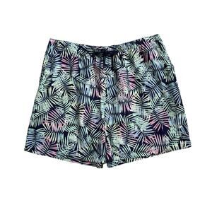 CORAL BAY Womens Plus Size 3X High Rise Tropical Print Cotton Pull On Mom Shorts